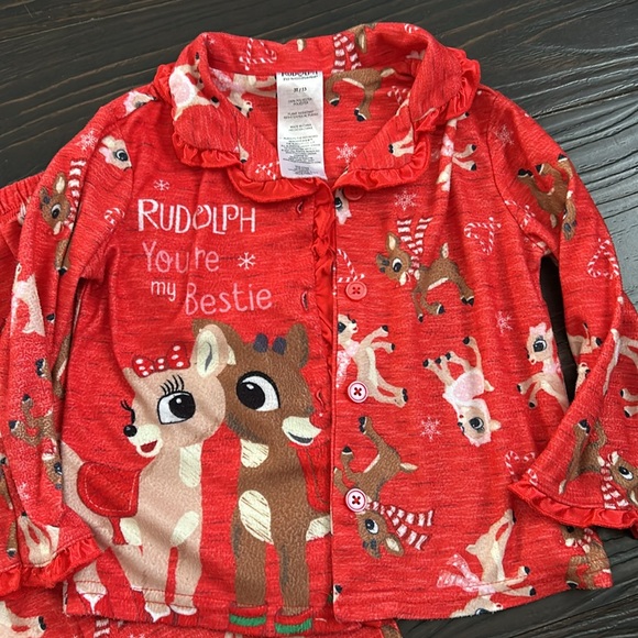 Rudolph the Red Nose reindeer Size 3t Girls Pjs - Picture 3 of 8